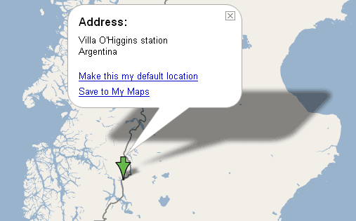 Map of Villa O’Higgins