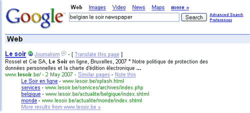 Le Soir in Index